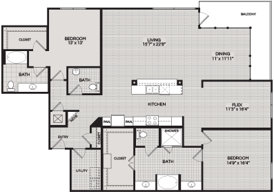  Floorplans B1 2 BEDROOM 2.5 BATH