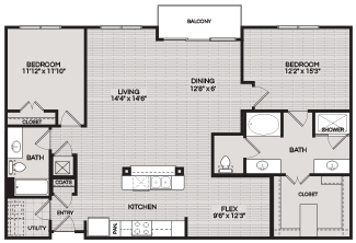  Floorplans B3 2 BEDROOM 2 BATH
